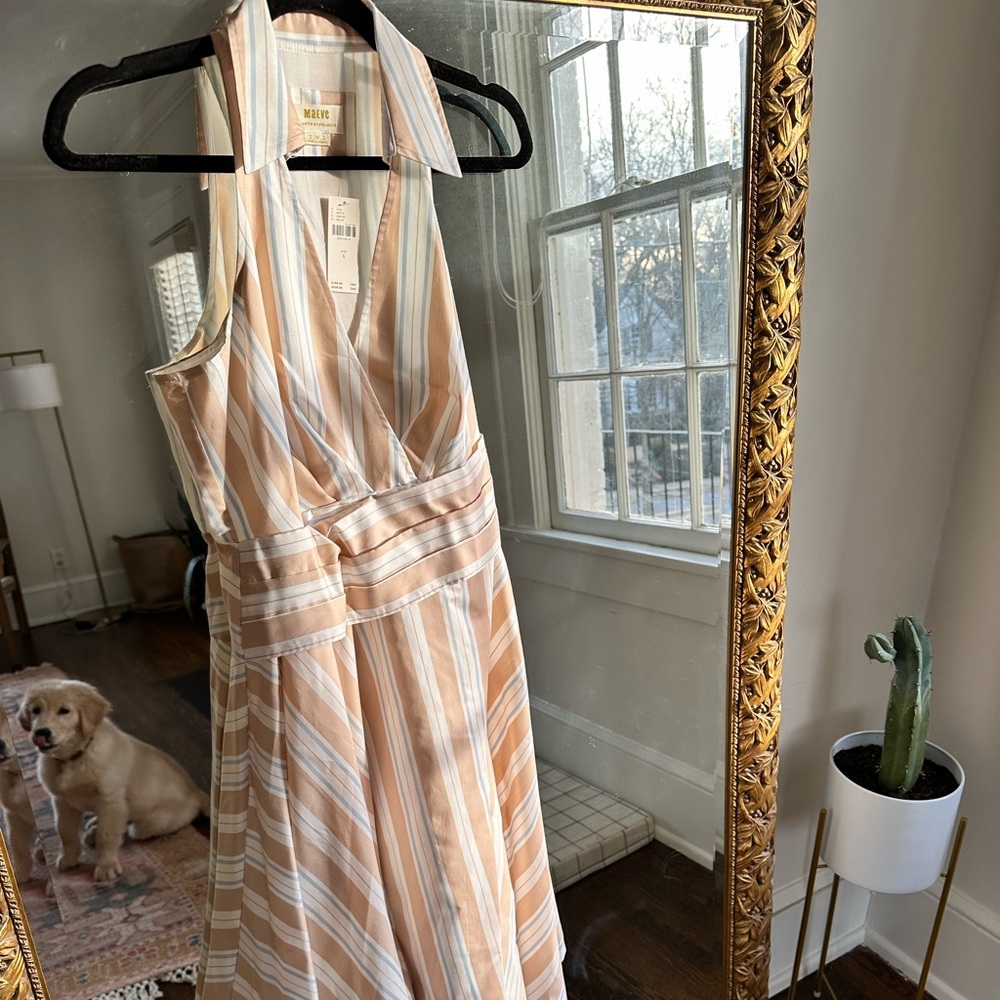 Anthropologie - Maeve, striped halter dress